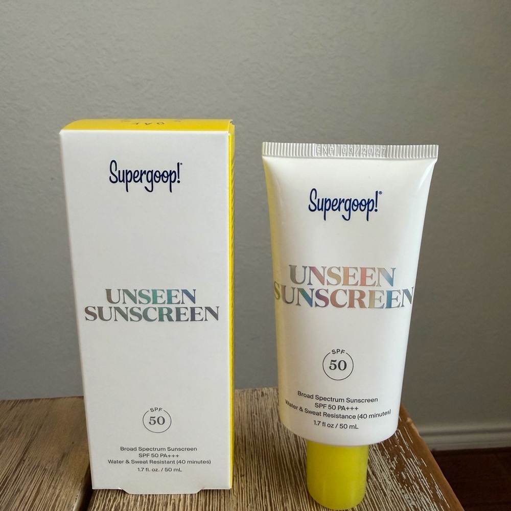 Supergoop! Unseen Sunscreen SPF 50 - White and Yellow Packaging